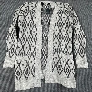 Verve Ami Sweater Womens Large Gray Cardigan Pockets Casual Open Front Artsy NWT